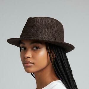 Something Special LA short-brimmed women’s trilby/fedora hat Brown & black NWT